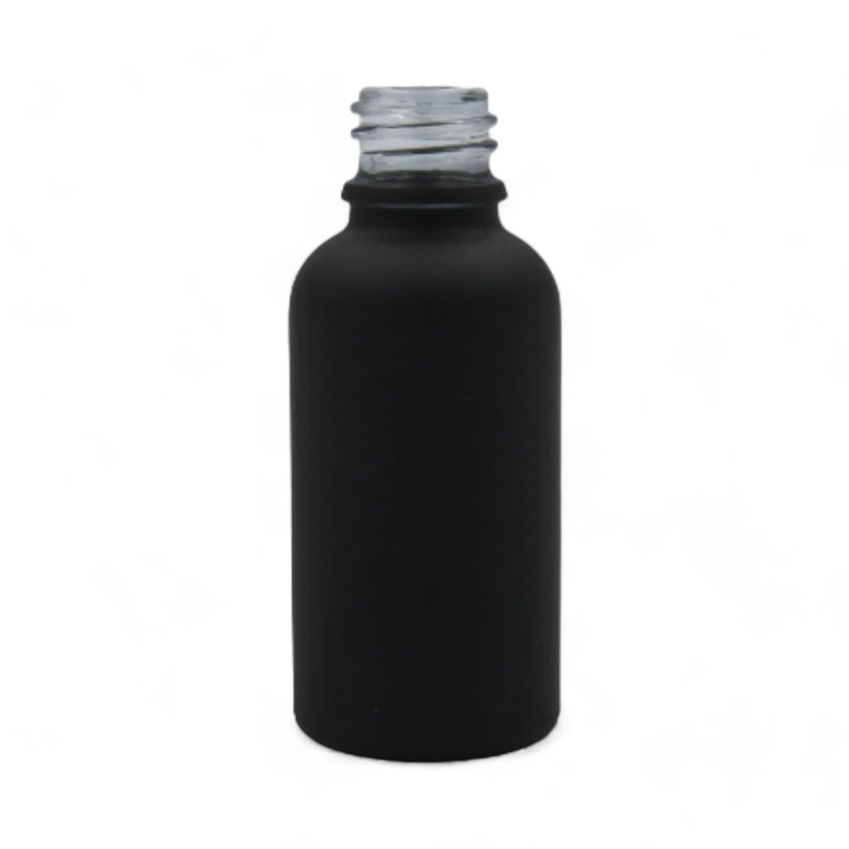 30ml Matte Black Glass Dropper Bottle with White Tamper Evident Dropper (Type III)