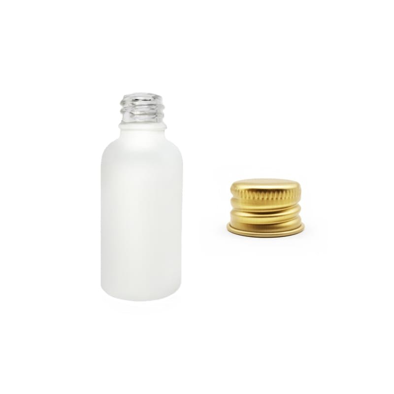30ml Matte White Glass Dropper Bottle with Gold Aluminium Cap