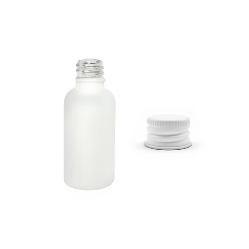30ml Matte White Glass Dropper Bottle with White Aluminium Cap