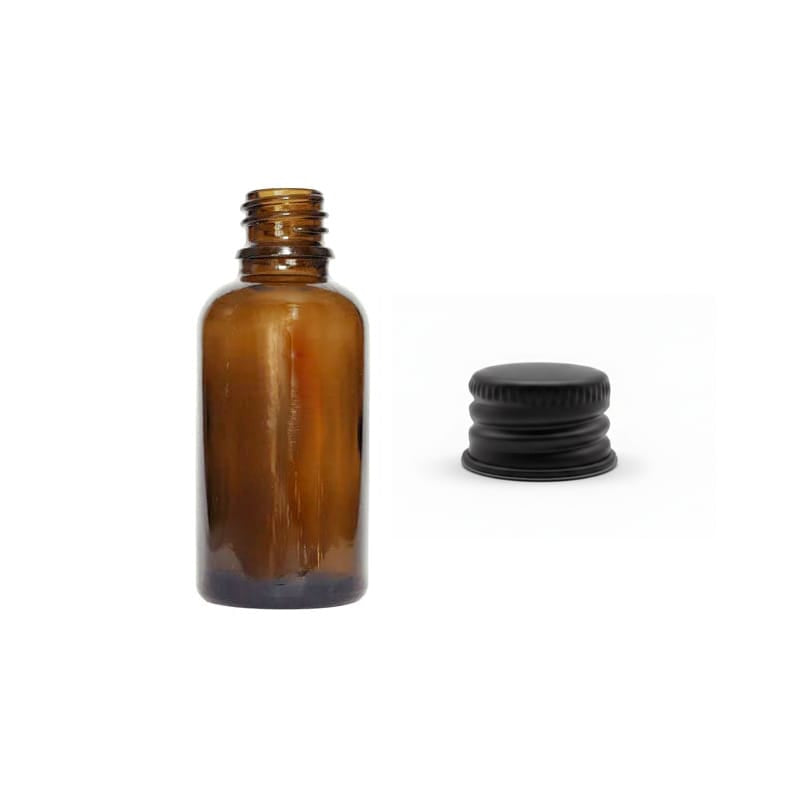 30ml Premium Amber Glass Dropper Bottle with Black Aluminium Cap