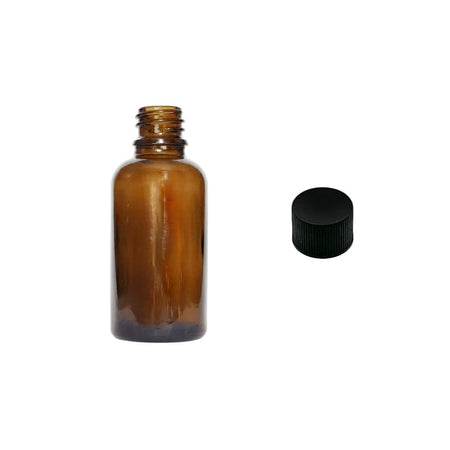 30ml Premium Amber Glass Dropper Bottle with Black PP Wadded Cap DIN 18mm