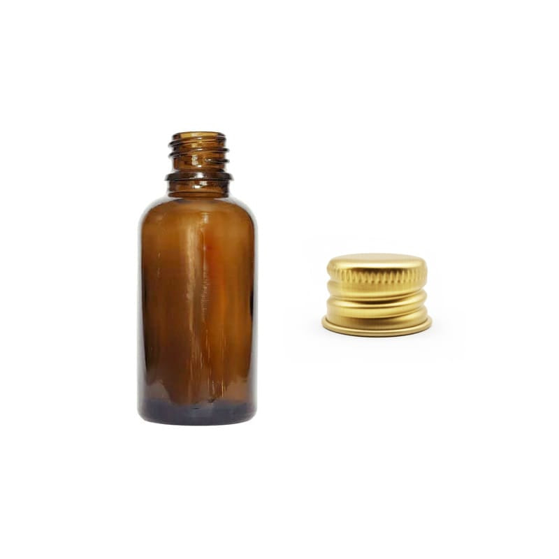 30ml Premium Amber Glass Dropper Bottle with Gold Aluminium Cap