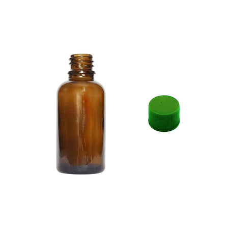 30ml Premium Amber Glass Dropper Bottle with Green PP Wadded Cap DIN 18mm