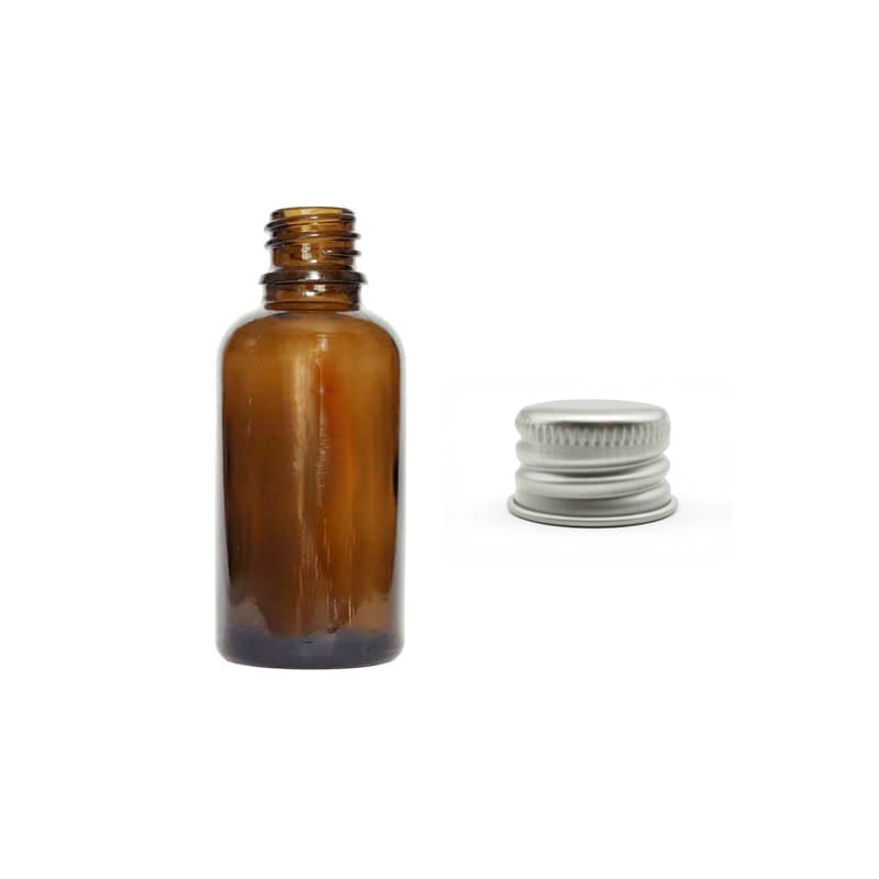 30ml Premium Amber Glass Dropper Bottle with Silver Aluminium Cap