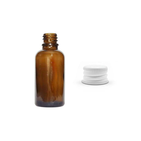 30ml Premium Amber Glass Dropper Bottle with White Aluminium Cap