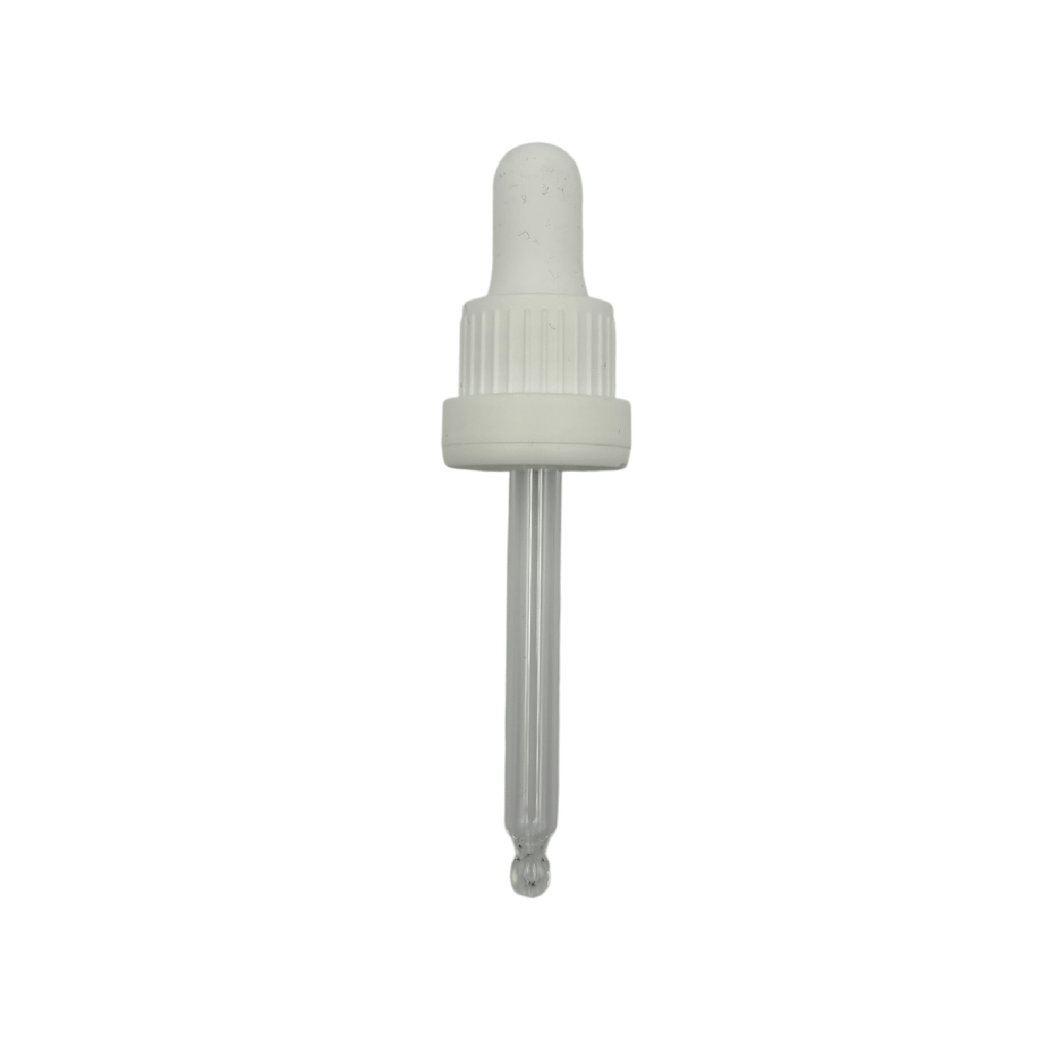 30ml Frosted Clear Glass Dropper Bottle with 30ml White TE BEP - Pack of 12