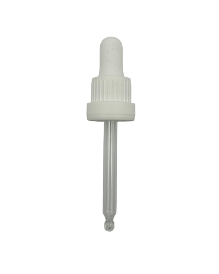30ml Frosted Clear Glass Dropper Bottle with 30ml White TE BEP - Pack of 12
