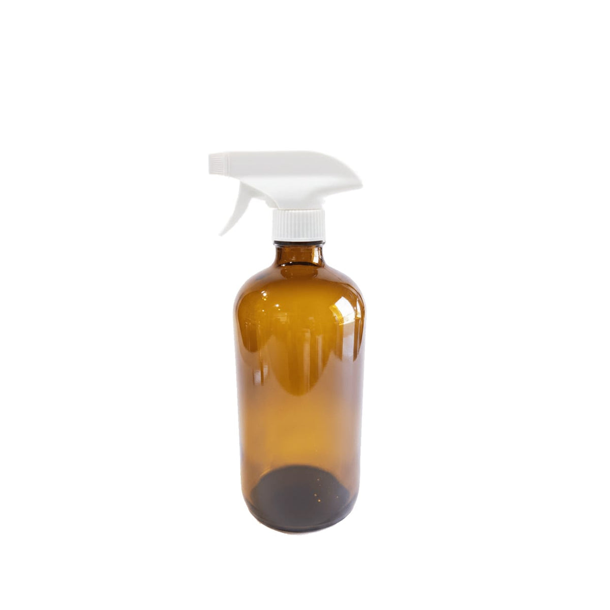 500ml Amber Boston Bottle with White Trigger Spray Nozzle
