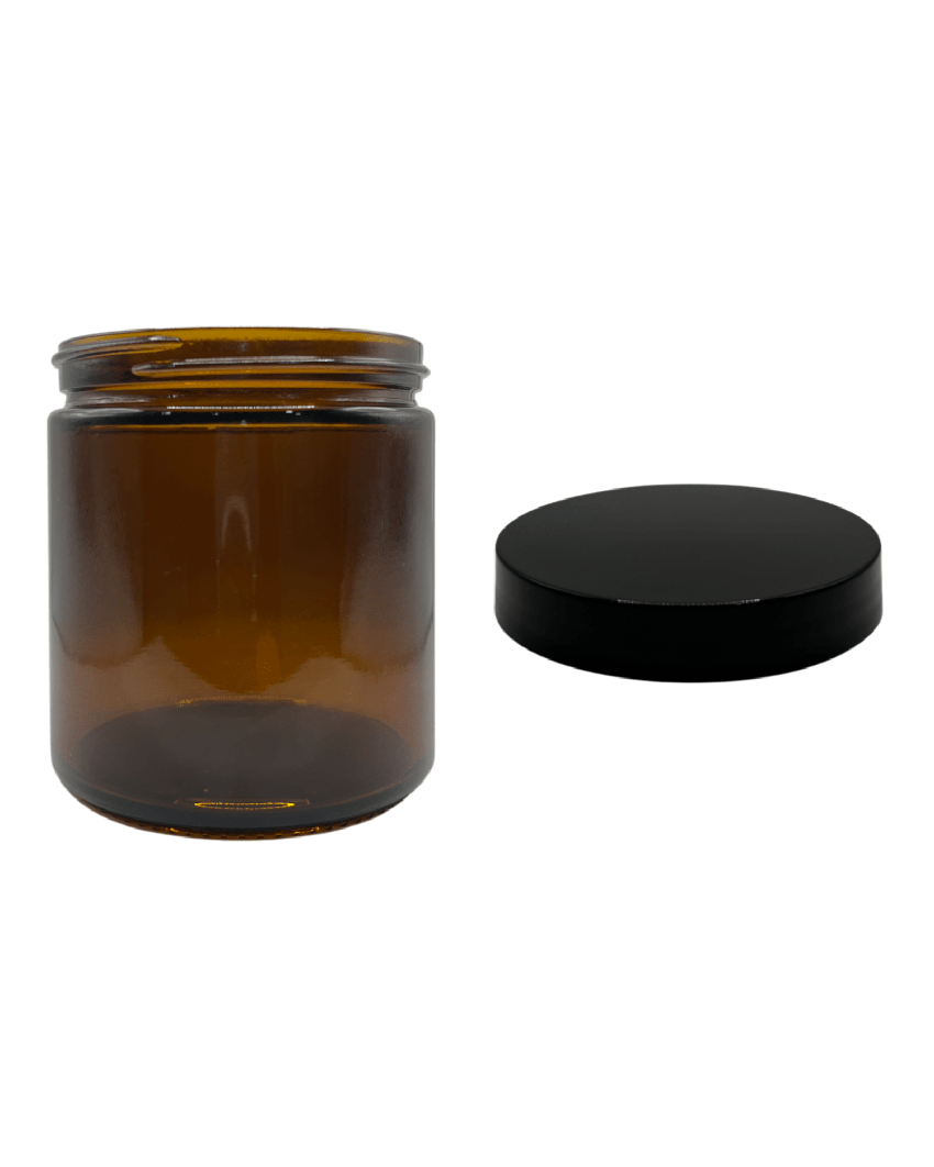 500ml Amber Glass Jar With Black PP Lid - Pack of 15