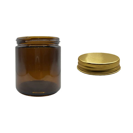 500ml Amber Glass Jar With Gold Aluminium Lid - Pack of 15