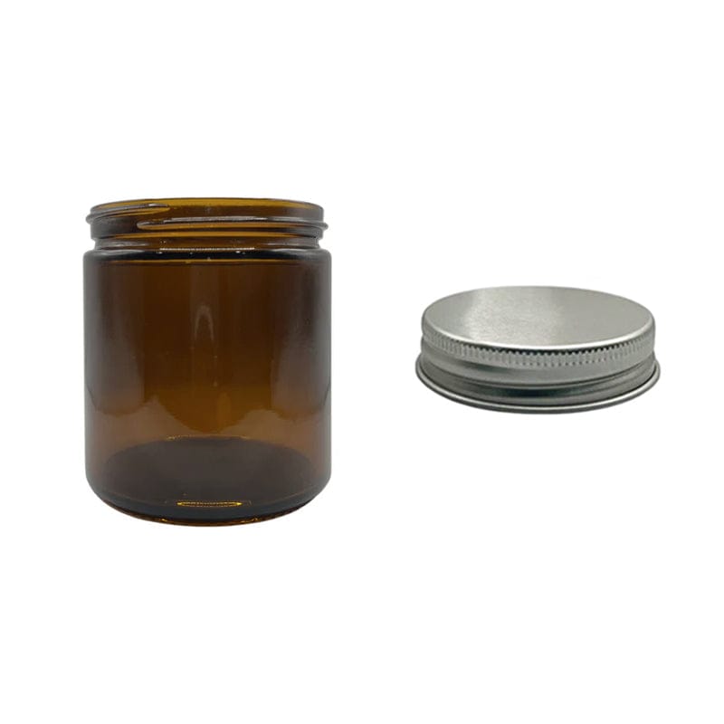 500ml Amber Glass Jar With Silver Aluminium Lid - Pack of 15