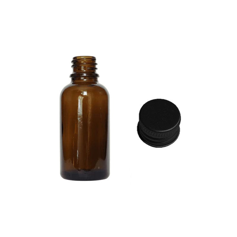 50ml Amber Glass Dropper Bottle With Black Aluminium Cap