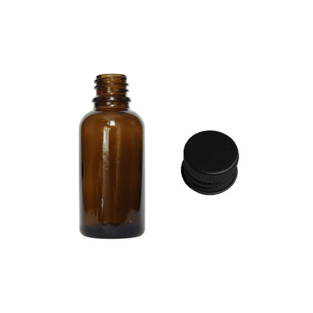 50ml Amber Glass Dropper Bottle With Black Aluminium Cap