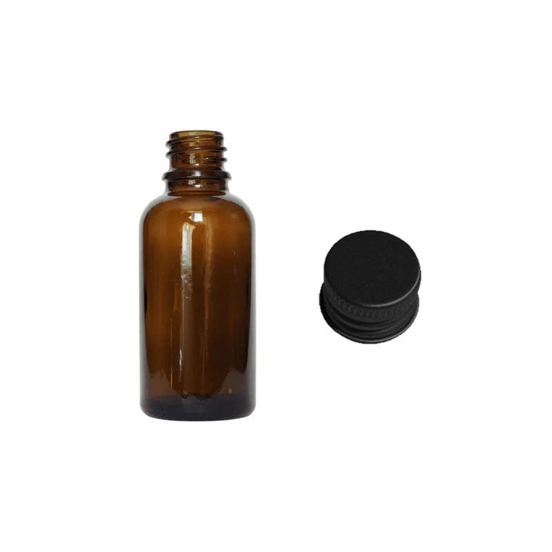50ml Amber Glass Dropper Bottle With Black Anodised Aluminium Cap