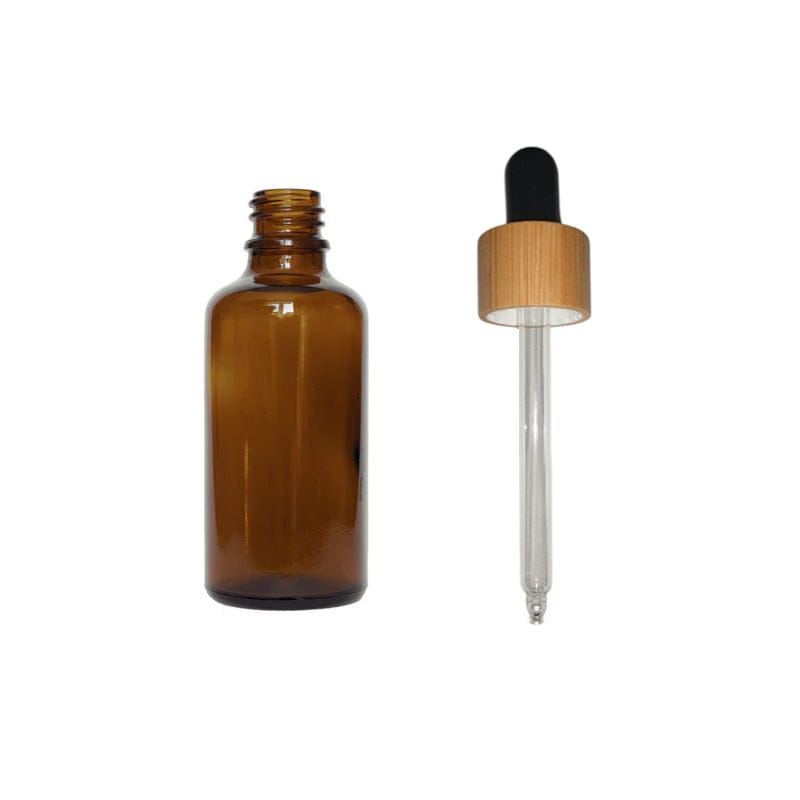 50ml Amber Glass Dropper Bottle With Black Bamboo Dropper