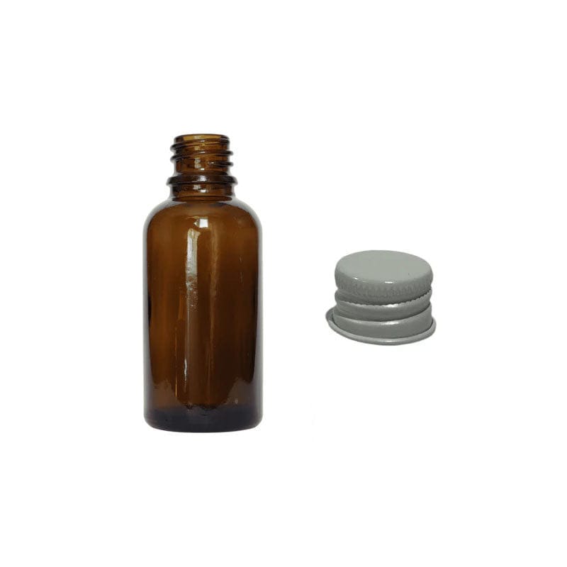 50ml Amber Glass Dropper Bottle With White Aluminium Cap