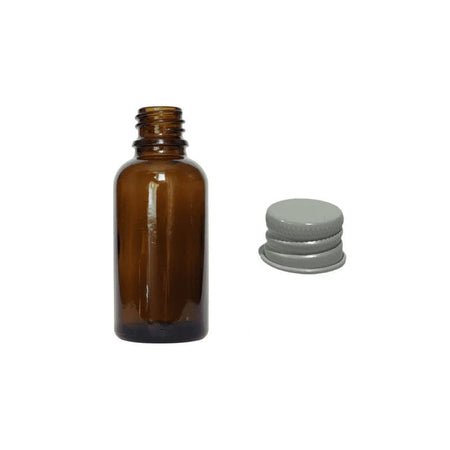 50ml Amber Glass Dropper Bottle With White Aluminium Cap