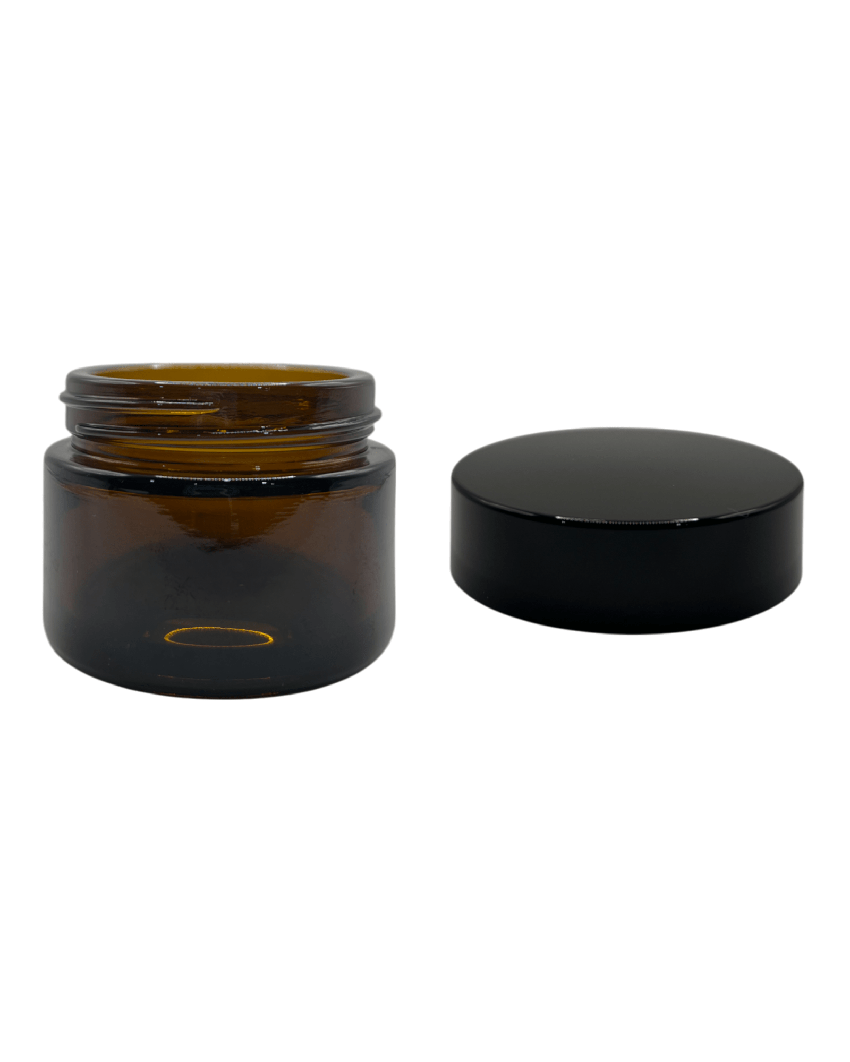50ml Amber Glass Jar With Black ABS Lid