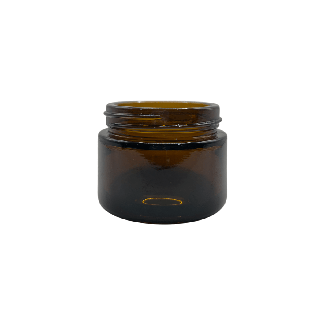 50ml Amber Glass Jar With Gold Aluminium Lid - Pack of 15