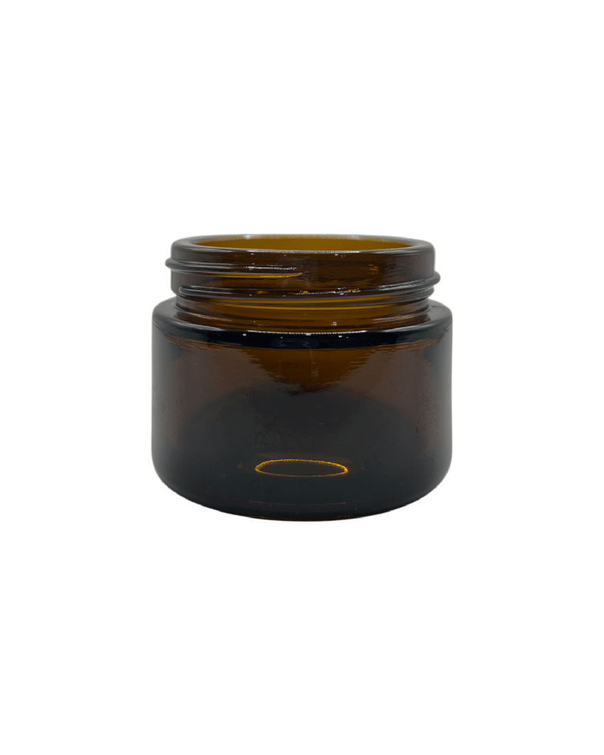 50ml Amber Glass Jar With Gold Aluminium Lid - Pack of 15