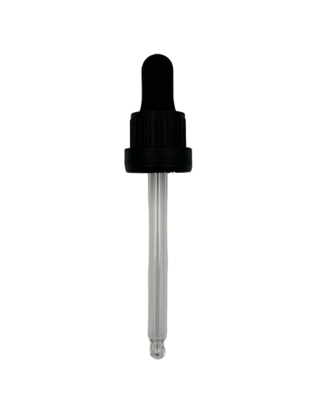 50ml Frosted Clear Glass Dropper Bottle with 50ml Black TE BEP - Pack of 12