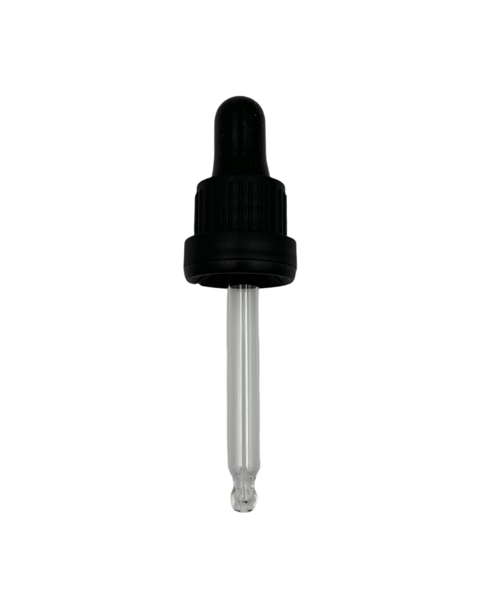 50ml Blue glass bottles + 50ml tamper evident pipette with black cap and black bulb