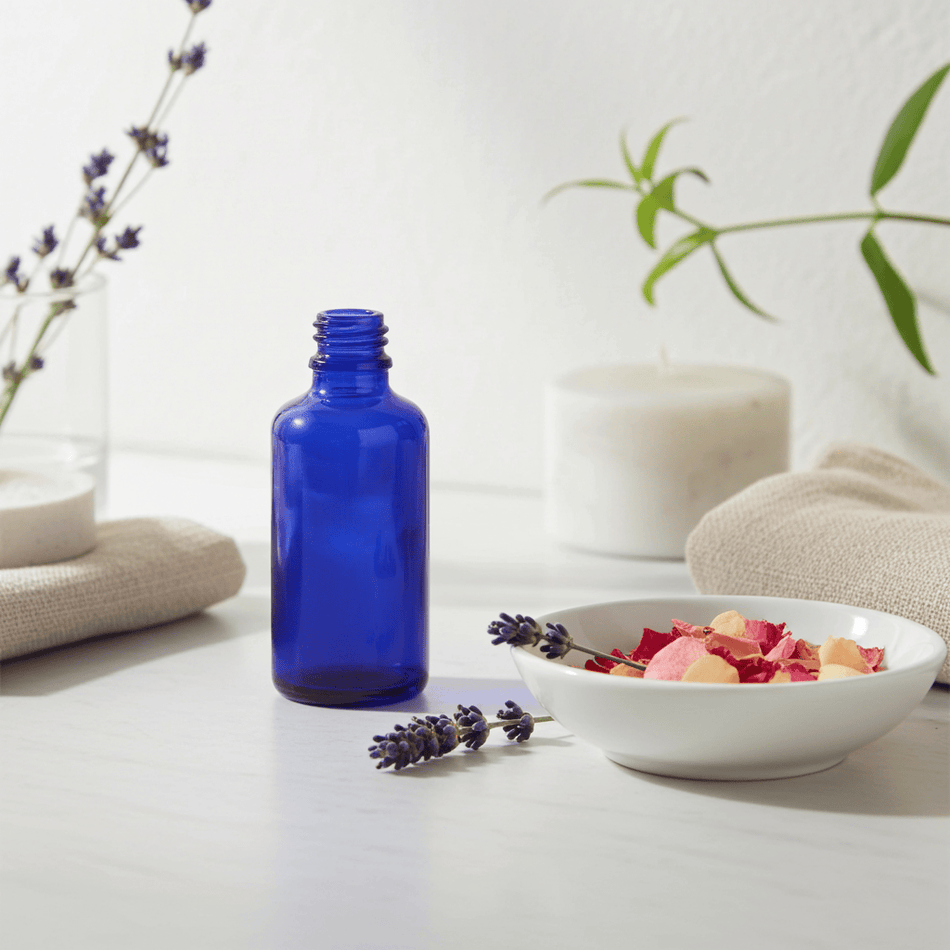 50ml Blue Glass Dropper Bottle