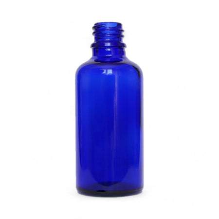 50ml Blue Glass Dropper Bottle with Silver & White Dropper