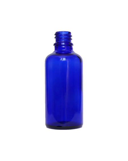 50ml Blue Glass Dropper Bottle with Tamper Evident Ribbed Black Cap (Type III)