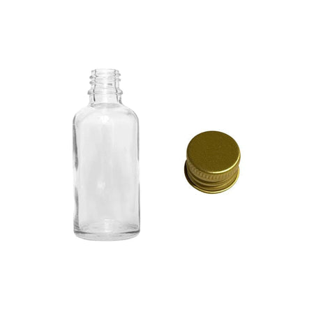 50ml Clear Glass Dropper Bottle with Gold Aluminium Cap