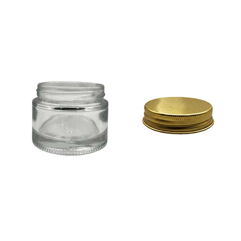50ml Clear Glass Jar With Gold Aluminium Lid