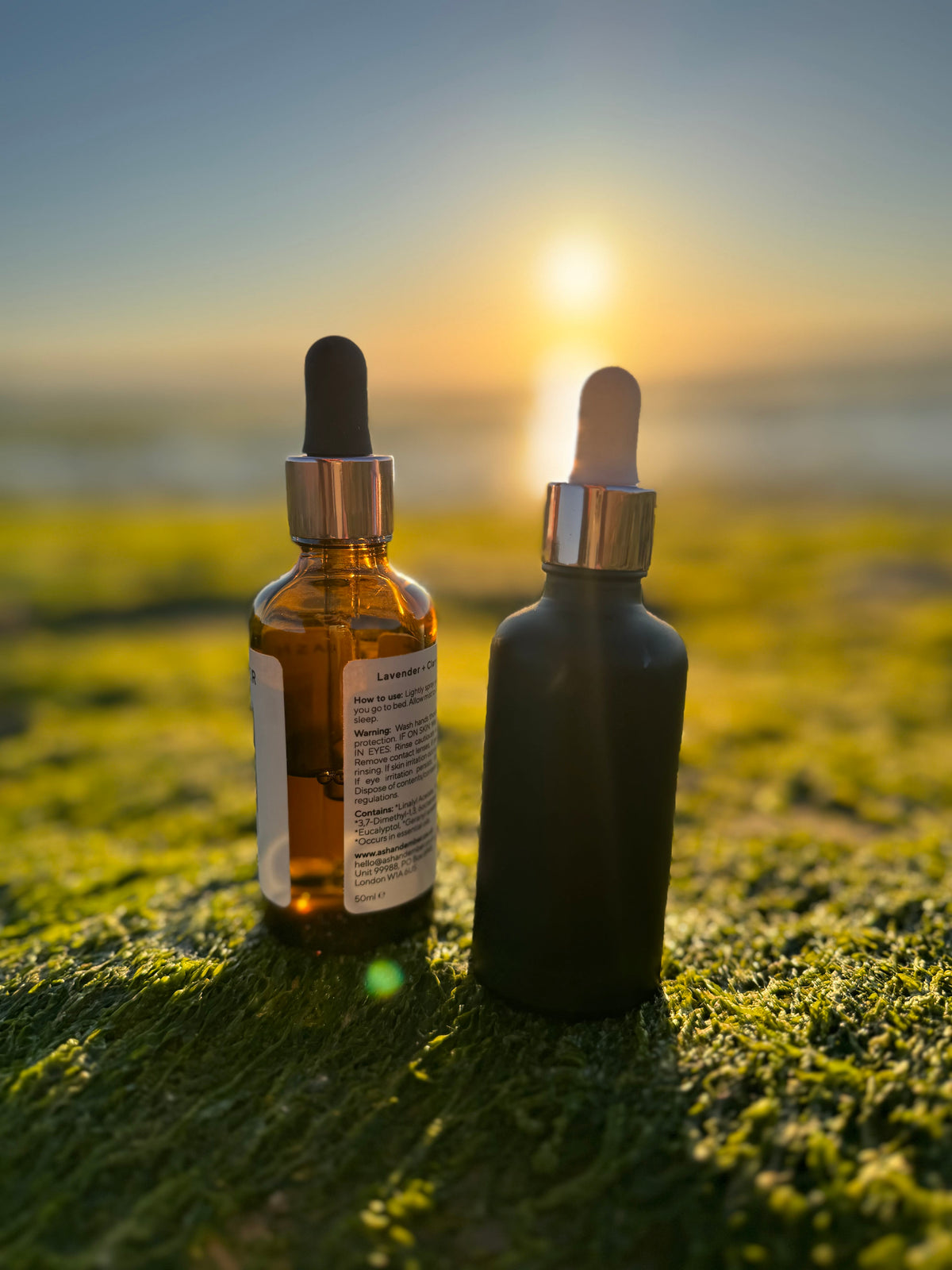 50ml Frosted Amber Glass Dropper Bottle with Black & Rose Gold Dropper
