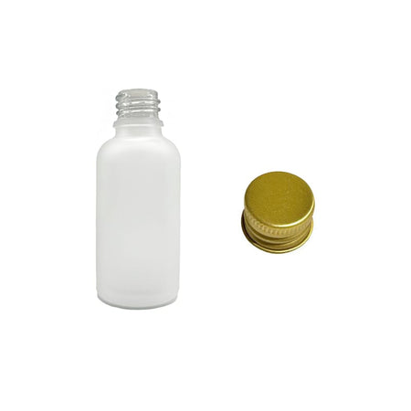 50ml Frosted Clear Glass Dropper Bottle with Gold Aluminium Cap