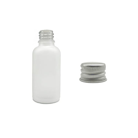 50ml Frosted Clear Glass Dropper Bottle with Silver Aluminium Cap