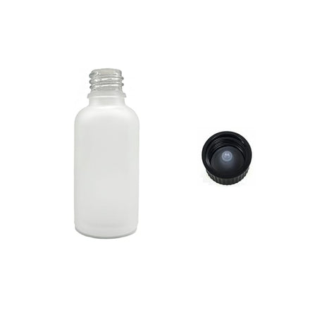 50ml Frosted Clear Glass Dropper Bottle with Urea Black Cap with Polycone Insert DIN18