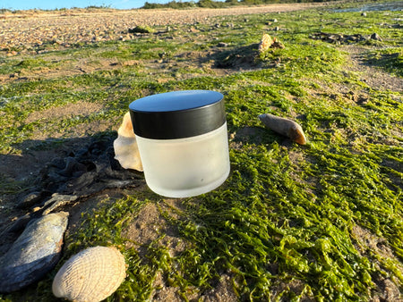 50ml Frosted Clear Glass Jar with Black ABS Lid