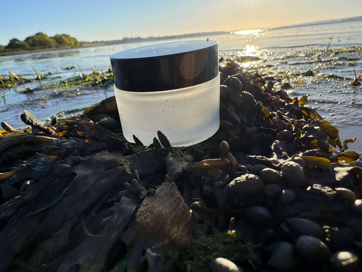 50ml Frosted Clear Glass Jar with Black ABS Lid