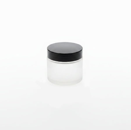 50ml Frosted Clear Glass Jar with Black ABS Lid