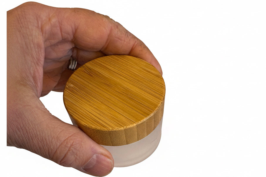 50ml Frosted Glass Jar with Bamboo Lid
