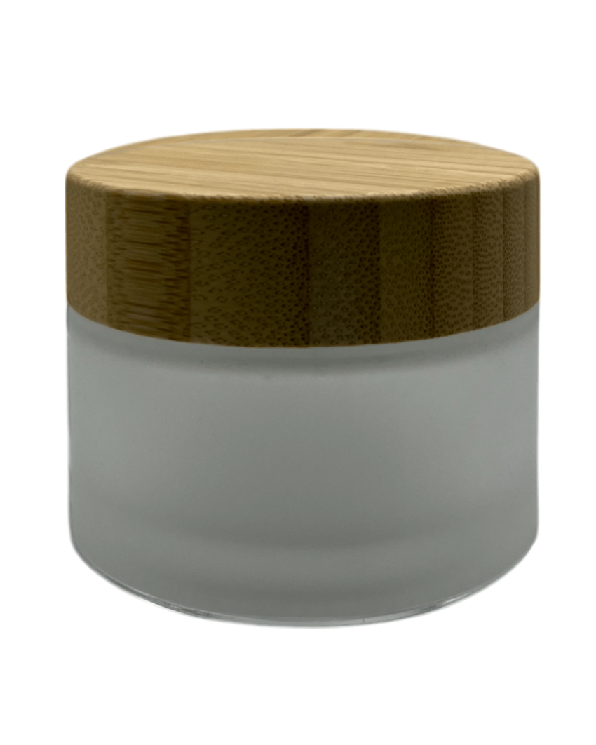 50ml Frosted Glass Jar with Bamboo Lid