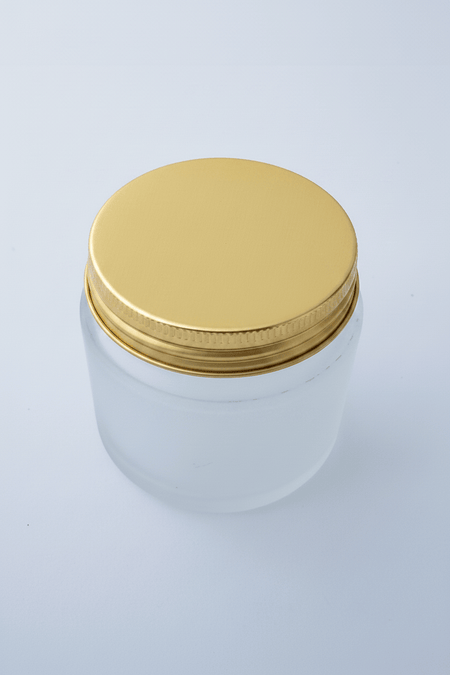 50ml Frosted Glass Jar with Gold Aluminium Lid