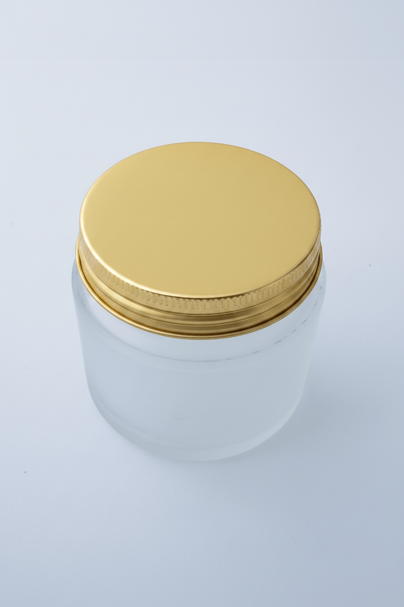 50ml Frosted Glass Jar with Gold Aluminium Lid