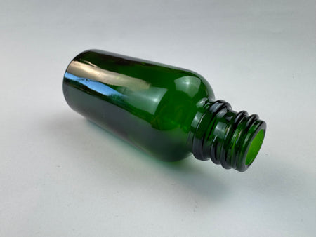 50ml Green Glass Dropper Bottle & Roller Ball and Lid