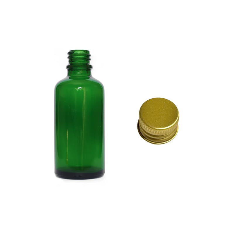 50ml Green Glass Dropper Bottle with Gold Aluminium Cap