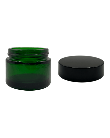 50ml Green Glass Jar With Black ABS Lid