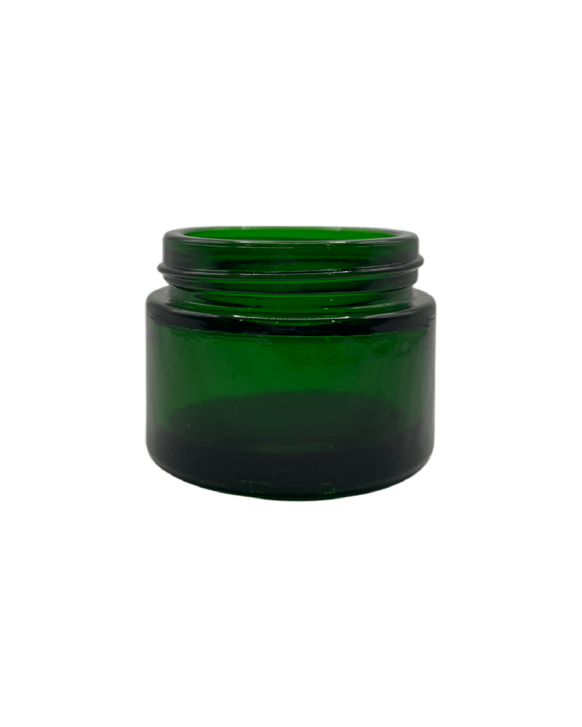50ml Green Glass Jar With Gold Aluminium Lid - Pack of 15