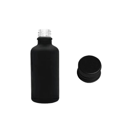 50ml Matte Black Glass Dropper Bottle with Black Aluminium Cap