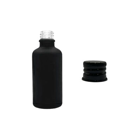 50ml Matte Black Glass Dropper Bottle with Black Anodised Aluminium Cap