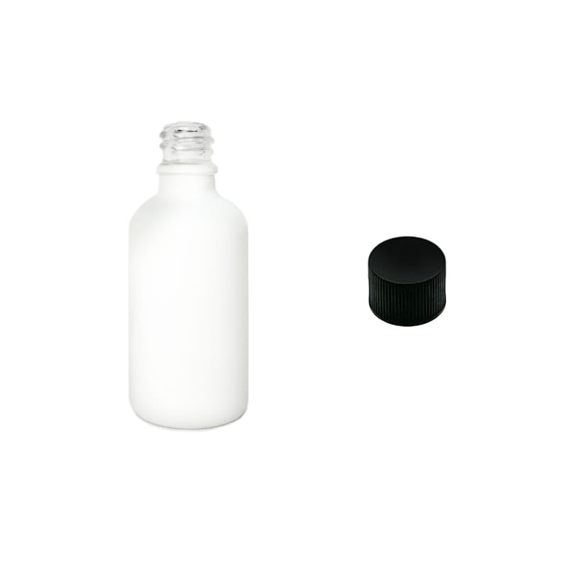 50ml Matte White Glass Dropper Bottle with Black PP Wadded Cap DIN 18mm