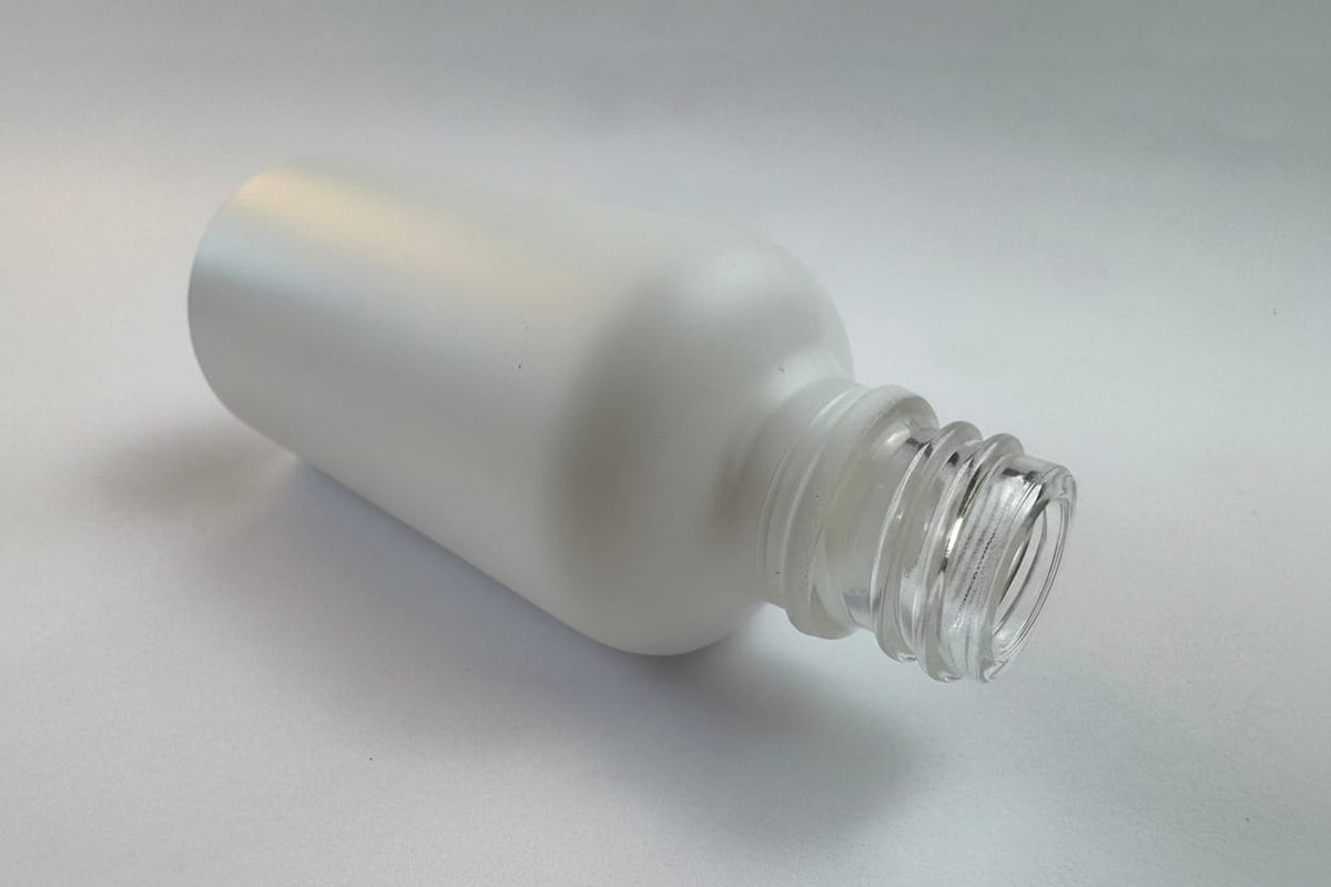 50ml Matte White Glass Dropper Bottle with Black Tamper Evident Dropper (Type III)